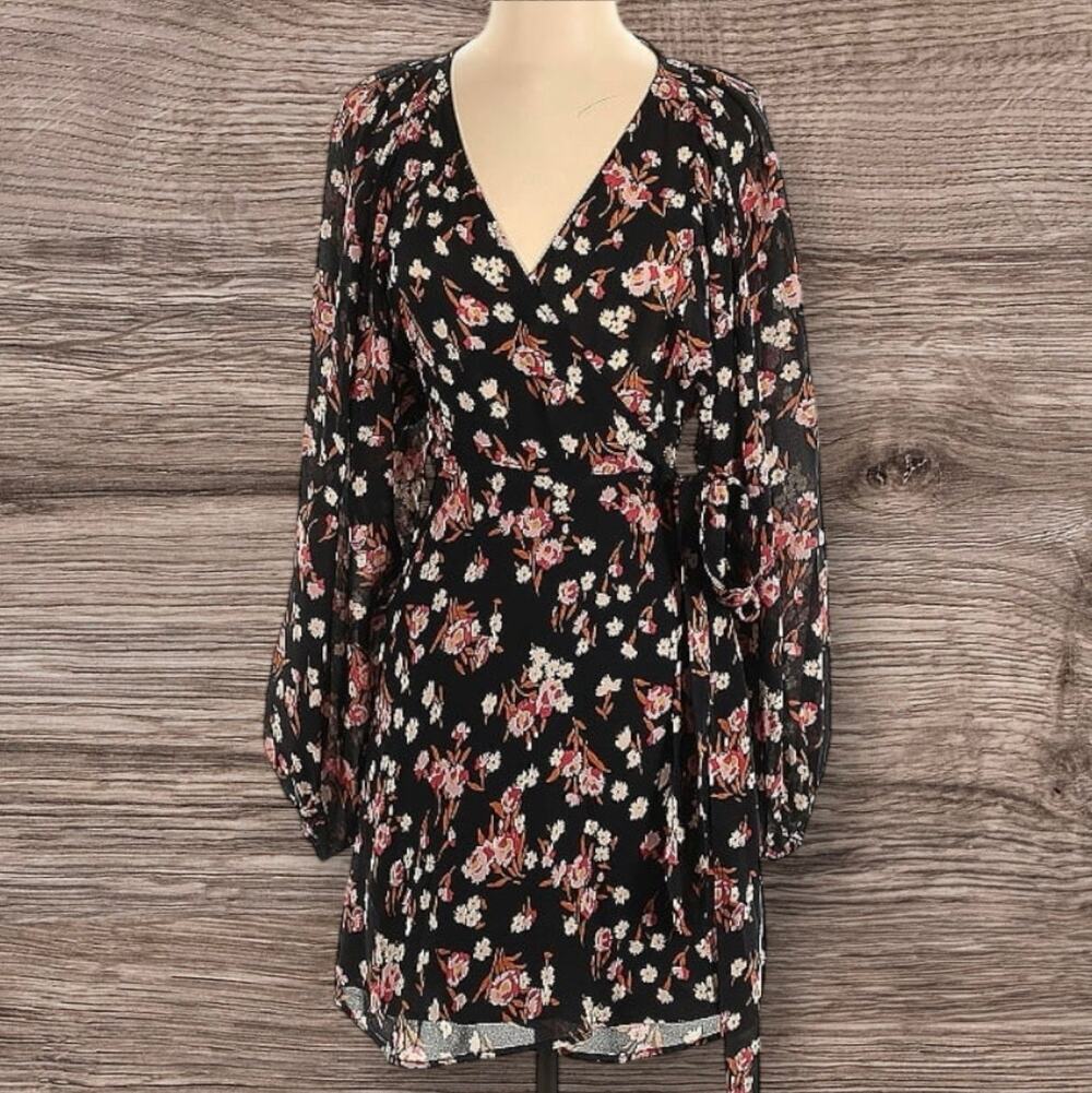 A.L.C. | Carlo floral print silk wrap mini dress | size 2
